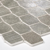 Organic Strands Grey 2" X 2" Lantern Glass Mosaic Organic Strands Grey 2" X 2" Lantern Glass Mosaic