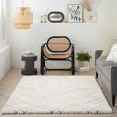 Nourison Dreamy Shag DRS07 Ivory Grey Area Rug Room Scene Nourison Dreamy Shag DRS07 Ivory Grey Area Rug Room Scene