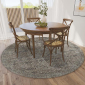 Dalyn Jericho JC10 Mushroom Round Area Rug Room Scene
