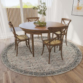 Dalyn Jericho JC10 Taupe Round Area Rug Room Scene