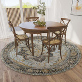 Dalyn Jericho JC2 Pewter Round Area Rug Room Scene Dalyn Jericho JC2 Pewter Round Area Rug Room Scene