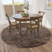 Dalyn Jericho JC3 Charcoal Round Area Rug Room Scene