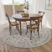 Dalyn Jericho JC4 Linen Round Area Rug Room Scene