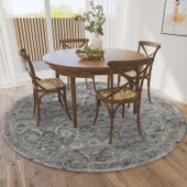 Dalyn Jericho JC4 Silver Round Area Rug Room Scene Dalyn Jericho JC4 Silver Round Area Rug Room Scene
