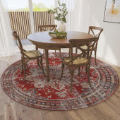 Dalyn Jericho JC6 Garnet Round Area Rug Room Scene