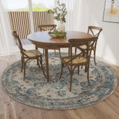 Dalyn Jericho JC6 Linen Round Area Rug Room Scene