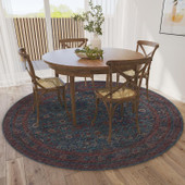 Dalyn Jericho JC7 Navy Round Area Rug Room Scene