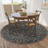 Dalyn Jericho JC8 Navy Round Area Rug Room Scene Dalyn Jericho JC8 Navy Round Area Rug Room Scene