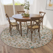 Dalyn Jericho JC8 Parchment Round Area Rug Room Scene Dalyn Jericho JC8 Parchment Round Area Rug Room Scene