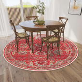 Dalyn Marbella MB5 Poppy Round Area Rug Room Scene