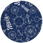 Dalyn Harbor HA9 Navy Round Area Rug Room Scene