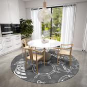 Dalyn Harbor HA9 Grey Round Area Rug Room Scene Dalyn Harbor HA9 Grey Round Area Rug Room Scene