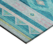 Dalyn Phoenix PH3 Teal Area Rug on Angle