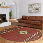 Dalyn Phoenix PH4 Paprika Round Area Rug Room Scene