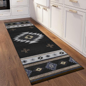 Dalyn Phoenix PH4 Black Runner Area Rug Room Scene
