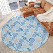 Dalyn Seabreeze SZ4 Sky Round Area Rug Room Scene Dalyn Seabreeze SZ4 Sky Round Area Rug Room Scene