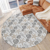 Dalyn Seabreeze SZ4 Silver Round Area Rug Room Scene Dalyn Seabreeze SZ4 Silver Round Area Rug Room Scene