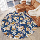 Dalyn Seabreeze SZ6 Navy Round Area Rug Room Scene Dalyn Seabreeze SZ6 Navy Round Area Rug Room Scene