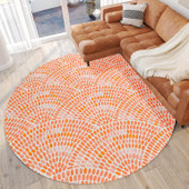 Dalyn Seabreeze SZ7 Salmon Round Area Rug Room Scene Dalyn Seabreeze SZ7 Salmon Round Area Rug Room Scene