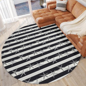 Dalyn Seabreeze SZ12 Black Round Area Rug Room Scene