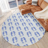 Dalyn Seabreeze SZ15 Navy Round Area Rug Room Scene