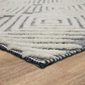 Karastan Sirocco R1102-3512 Tipaza Black White Area Rug by Drew & Jonathan Corner Angle Karastan Sirocco R1102-3512 Tipaza Black White Area Rug by Drew & Jonathan Corner Angle