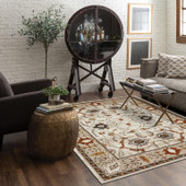 Karastan Khamal 92431-70044 Alabaster Area Rug by Bobby Berk Room Scene Karastan Khamal 92431-70044 Alabaster Area Rug by Bobby Berk Room Scene