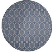Kas Provo Blue Geo Round Area Rug Kas Provo Blue Geo Round Area Rug