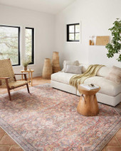 Loloi II Adrian ADR-02 Rust Denim Area Rug Room Scene Loloi II Adrian ADR-02 Rust Denim Area Rug Room Scene