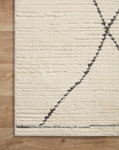 Loloi II Fabian FAB-02 Ivory Charcoal Area Rug Corner Loloi II Fabian FAB-02 Ivory Charcoal Area Rug Corner