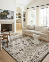 Loloi II Fabian FAB-03 Charcoal Ivory Area Rug Room Scene Loloi II Fabian FAB-03 Charcoal Ivory Area Rug Room Scene