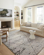 Loloi II Fabian FAB-04 Grey Charcoal Area Rug Room Scene Loloi II Fabian FAB-04 Grey Charcoal Area Rug Room Scene
