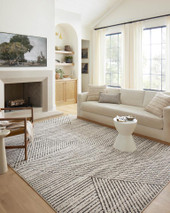 Loloi II Fabian FAB-06 Charcoal Ivory Area Rug Room Scene Loloi II Fabian FAB-06 Charcoal Ivory Area Rug Room Scene