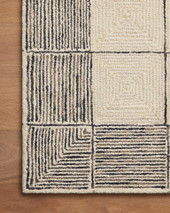 Francis FRA-02 Cream Black Area Rug Corner