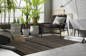 Loloi Iman IMA-04 Grey Multi Area Rug Room Scene Loloi Iman IMA-04 Grey Multi Area Rug Room Scene