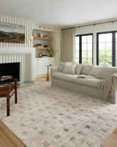 Loloi II Kamala KAM-01 Grey Graphite Area Rug Room Scene Loloi II Kamala KAM-01 Grey Graphite Area Rug Room Scene