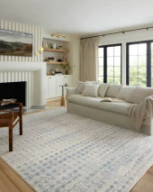 Loloi II Kamala KAM-04 Sky Dove Area Rug Room Scene Loloi II Kamala KAM-04 Sky Dove Area Rug Room Scene