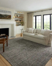 Loloi II Kamala KAM-06 Charcoal Ivory Area Rug Room Scene Loloi II Kamala KAM-06 Charcoal Ivory Area Rug Room Scene