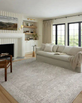 Loloi II Odette ODT-02 Silver Ivory Area Rug Room Scene Loloi II Odette ODT-02 Silver Ivory Area Rug Room Scene