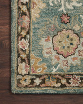 Loloi Padma PMA-04 Teal Multi Area Rug Corner