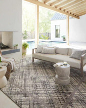 Loloi II Rainier RAI-10 Ivory Charcoal Area Rug Room Scene Loloi II Rainier RAI-10 Ivory Charcoal Area Rug Room Scene