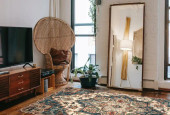 Loloi Victoria VK-16 Blue Red Area Rug Room Scene Loloi Victoria VK-16 Blue Red Area Rug Room Scene