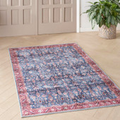 Nourison Grand Washables GRW06 Blue Brick Area Rug Room Scene Nourison Grand Washables GRW06 Blue Brick Area Rug Room Scene