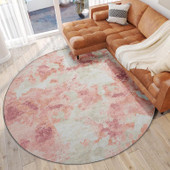 Dalyn Camberly CM2 Blush Round Area Rug Room Scene Dalyn Camberly CM2 Blush Round Area Rug Room Scene