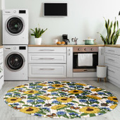 Dalyn Kendall KE16 Putty Round Area Rug Room Scene Dalyn Kendall KE16 Putty Round Area Rug Room Scene