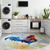 Dalyn Kendall KE1 Multi Round Area Rug Room Scene Dalyn Kendall KE1 Multi Round Area Rug Room Scene