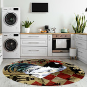 Dalyn Kendall KE3 Khaki Round Area Rug Room Scene