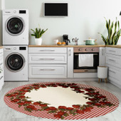 Dalyn Kendall KE9 Red Round Area Rug Room Scene