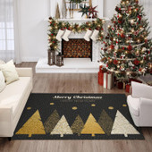 Dalyn Wonderland WN11 Black Polka Dot Christmas Trees Rug Room Scene Dalyn Wonderland WN11 Black Polka Dot Christmas Trees Rug Room Scene