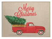 Dalyn Wonderland WN4 Putty Merry Christmas Tree in Truck2x3 Scatter Rug